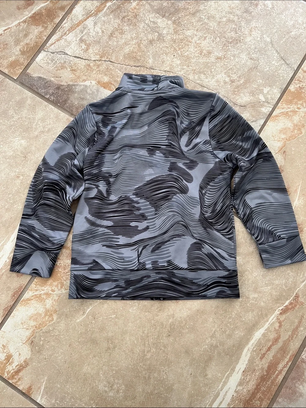 adidas Kids Black & Gray Wave-Print Jacket